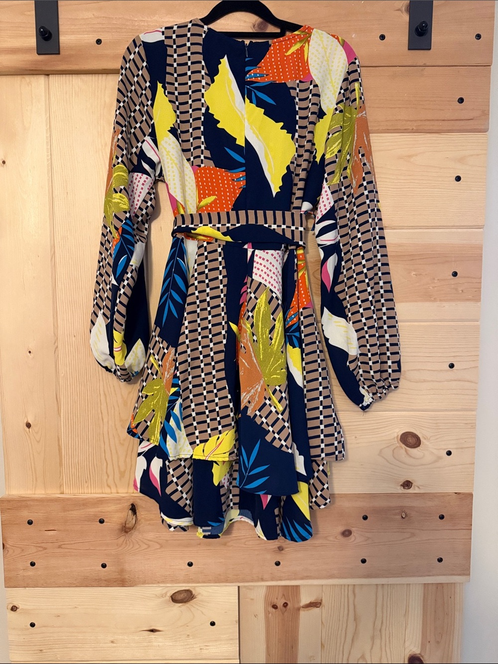 Amoretu Navy Multicolor Floral Wrap Dress - Picture 2 of 7
